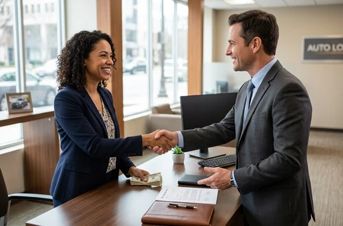 Customer getting answers about their car loan